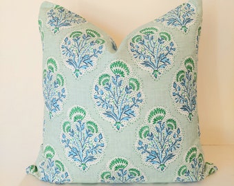 Woodblock Bloom Pillow, Woodblock Print Pillow, Kalamkari Pillow