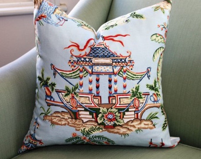 Thibaut Tea House Cushion Cover 20 Inch Etsy