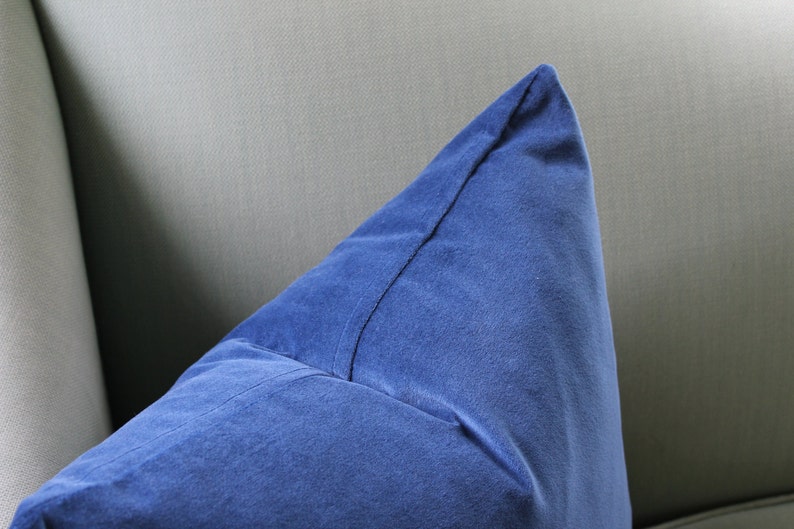 Indigo Blue Velvet Cushion Pillow Cover Etsy