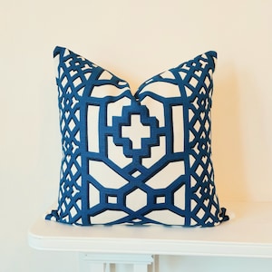 Schumacher Zanzibar Trellis Pillow Cover, Chinoiserie Pillow, Trellis Pillow