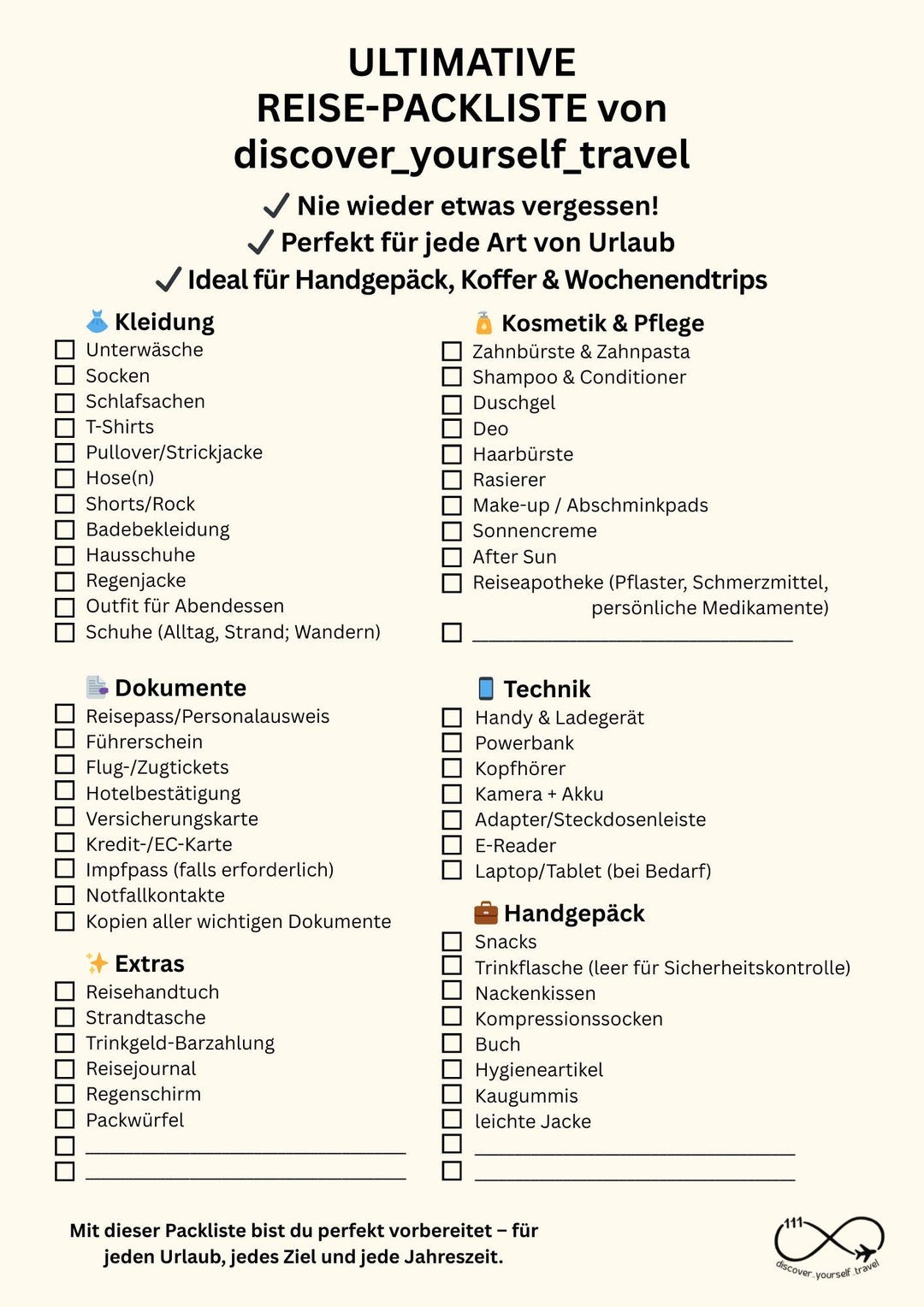Checkliste Urlaub Pdf