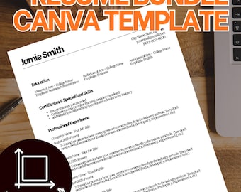 Canva Resume Template Bundle | 1-3 Page, Cover Letter (Digital Download)