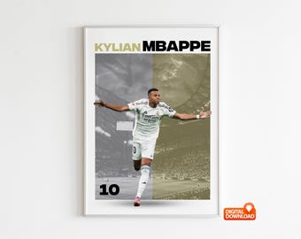Poster Su Tela Di Kylian Mbappé – 30x45 Cm – Decorazione Per Camera, Ufficio O Palestra – Stampa Ad Alta Risoluzione – Senza Cornice