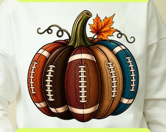 Football Pumpkin PNG SVG, Retro Fall Game Day Shirt Design, Vintage Football Season Graphic, Autumn Sports Sublimation, Digital Download