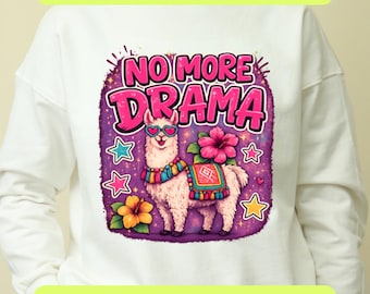No More Drama Llama PNG SVG , Preppy Striped Llama Design, Cute Coquette Floral Summer, Funny Trendy Girl Shirt, Boutique Digital Download