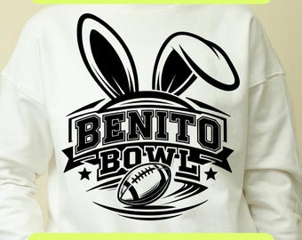 Team Benito SVG PNG, Benito Bowl Football Shirt Design, Bunny Bowl Game Day Cricut Cut File, Instant Digital Download