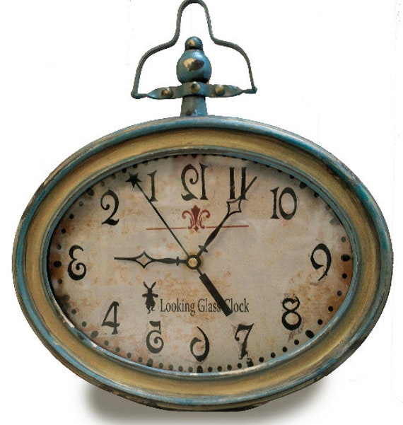 Alice In Wonderland Tea Table Clock Giant Pocket Watch Backwards Decor - Pocket Watch Wall Clock Gold Alice In Wonderland Tea Table Clock Giant Pocket Watch Backwards Decor - Pocket Watch Wall Clock Gold