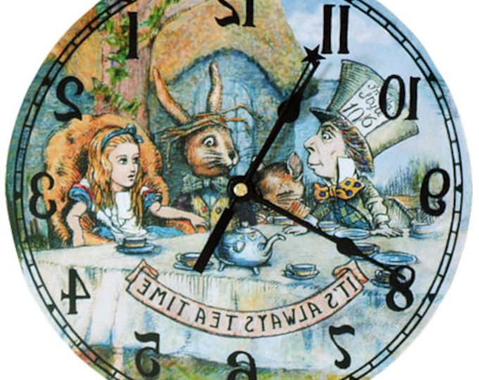 Tea Party Clock Alice in Wonderland Decor Etsy