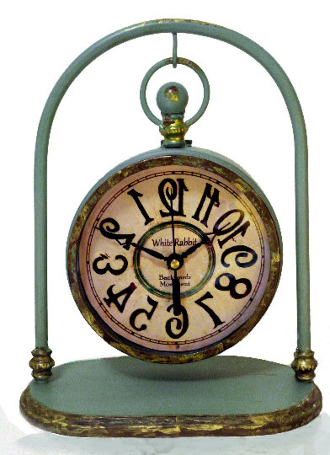 Pocket Watch Table Clock Backwards Alice in Wonderland Decor Etsy