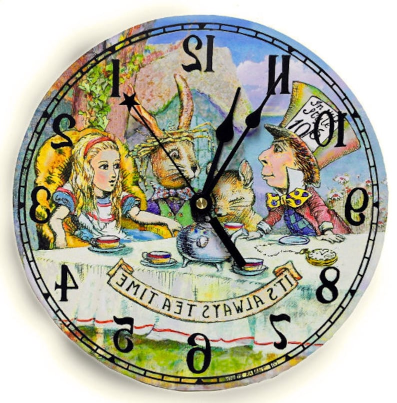 Tea Party Clock Alice in Wonderland Decor Etsy