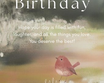 Happy Birthday Greeting Card Video with Music | Animated Birthday Message | Floral Landscape | Instant Download