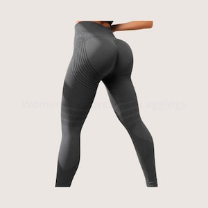 Kompressions-Leggings mit hoher Taille, Nahtlose Yoga Fitness Sporthose
