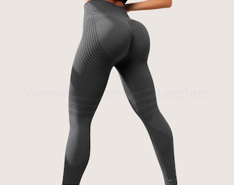 Leggings de compresión de cintura alta, pantalones deportivos de yoga y fitness sin costuras