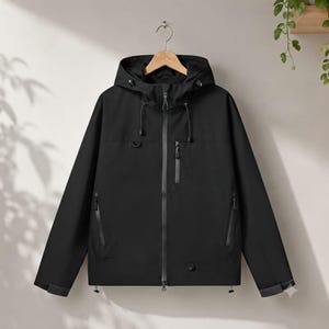 Waterproof Rain Jacket Men Women, Lightweight Hooded Windbreaker, Outdoor Hiking Camping Coat, Packable Raincoat Gift