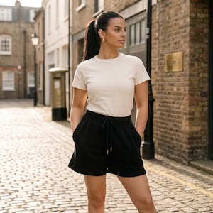 Women's Cotton Crop Top Tee, Boxy Oversized T-Shirt, Crewneck Short Sleeve Summer Shirt, Soft Basic Tee, Casual Everyday Women's Top