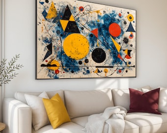 Modern Abstract Geometry Canvas Print, Colorful Shapes Wall Art, Artistic Expression Canvas