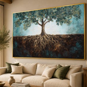 Tree Roots Canvas Print, Nature Landscape Wall Art, Ready to Hang