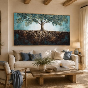Tree Roots Canvas Print, Nature Landscape Wall Art, Ready to Hang