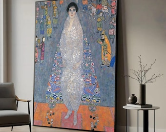 Dekorativt konsttryck, Gustav Klimt-stil väggkonst, heminredning, vardagsrum