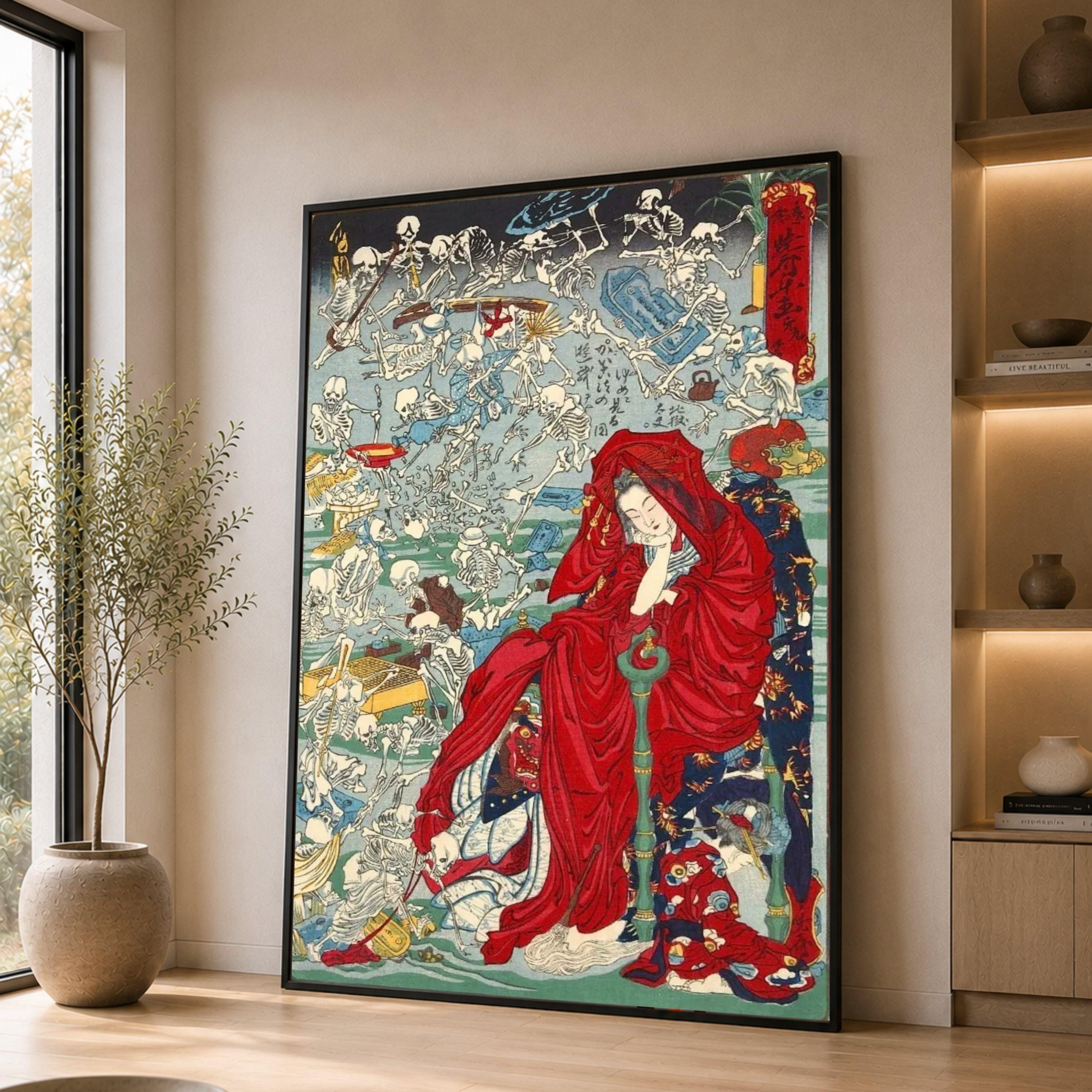 Japanese Dancing Skeletons - Etsy