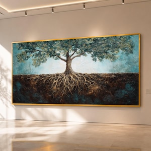 Tree Roots Canvas Print, Nature Landscape Wall Art, Ready to Hang