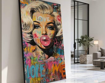 Marilyn Monroe Pop Art Canvas Print, Bubblegum Portrait