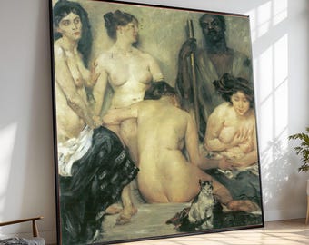 Lovis Corinth, Harem, Classic Nude Figures Group Canvas Print, Vintage Figurative Art