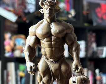 Muscular Faun Figure / Bara, Gay, Halloween Pumpkin Fantasy Collector Art