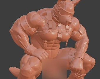 Kinky Puppy Mask Bara STL – Muscular Male Fetish Figure for 3D Printing