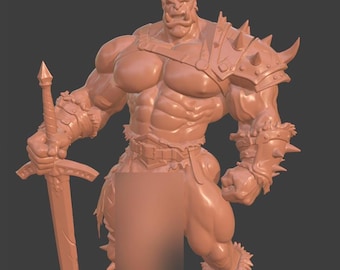 Orc Army Sword Warrior STL – Sexy Bara Orc for 3D Printing