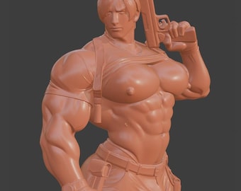 Sexy Agent Bara STL – Leon Inspired Secret Agent Figure for 3D Printing