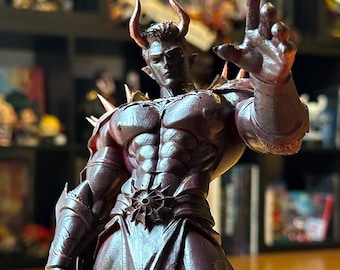 Sexy Demon Lord Figure – Dominant Muscular Bara Statue – Dark Male Gaze Art