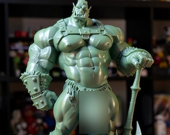Orc Army Berserker Figure – Axe-Wielding Bara Fantasy Orc Hunk