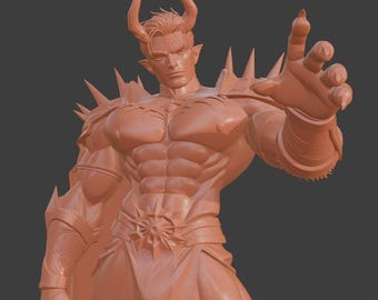Sexy Demon Lord STL – Muscular Male Fantasy Figure for 3D Printing