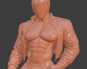 Sexy Bara Biker STL – Muscular Helmeted Rider Figure for 3D Printing