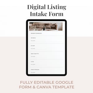Listing Intake Form | Editable Google Form Template + Canva Headers | Seller Intake | MLS Info Sheet | Real Estate | Realtor Template