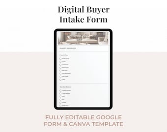 Käufer-Anmeldeformular | Bearbeitbare Google-Formularvorlage + Canva-Header | Digitaler Käuferfragebogen | Makler-Anmeldeformular | Immobilienformular