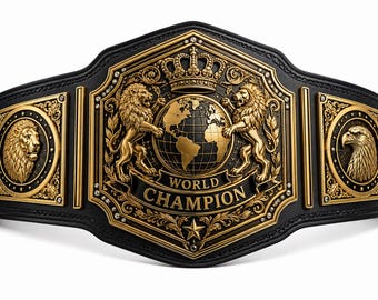Custom Championship Belt Handmade Leather Wrestling Belt Personalized World Champion Title Belt Gift for Men Collectors