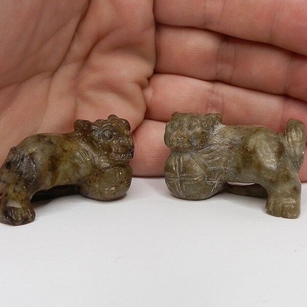 Miniature Foo Dogs Figurines Etsy