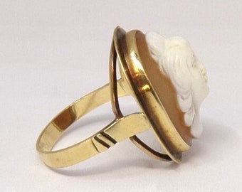 Antique 14k Gold, High Relief Carved Cameo Ring. Size 5 1/4. Estate Jewelry. DanPicked