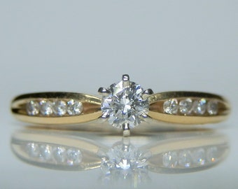Natural Diamond and 14k Gold Engagement Ring by Schneiders. Size 7. Serial Numbered