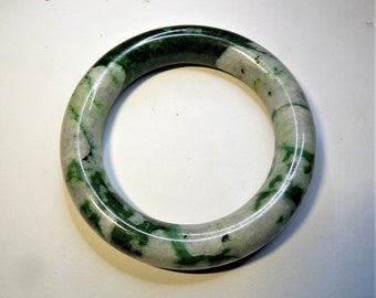 Natural Jadeite Jade Bangle Bracelet. 64mm. Fully rounded. 118.2 grams. Fine Quality. DanPicked