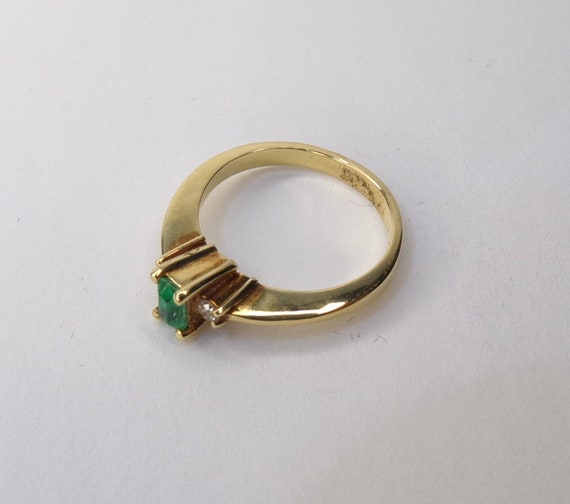 Colombian Emerald, Diamond & 18k Gold Engagement … - image 2