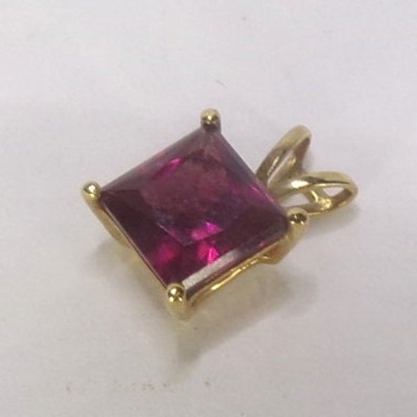 Pink Tourmaline and 10k Gold Pendant for a Necklace.