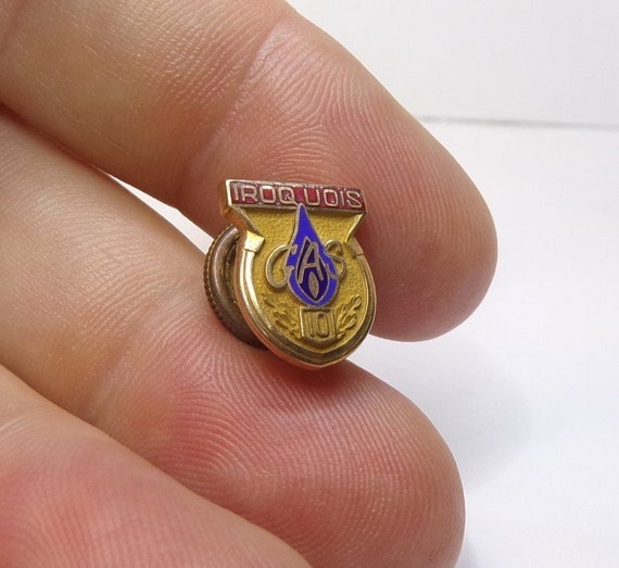 10k gold service pin - Gem 10k gold service pin - Gem