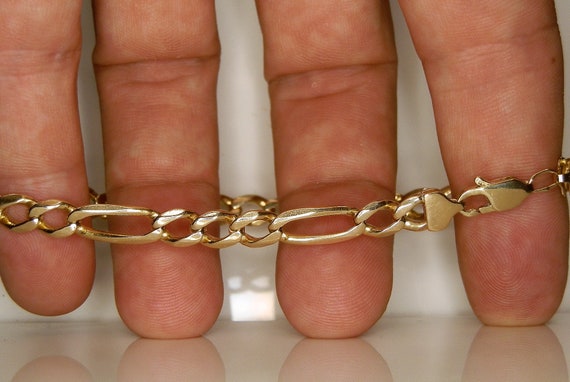 Vintage 14k Italian Gold Link Chain Link Bracelet… - image 2