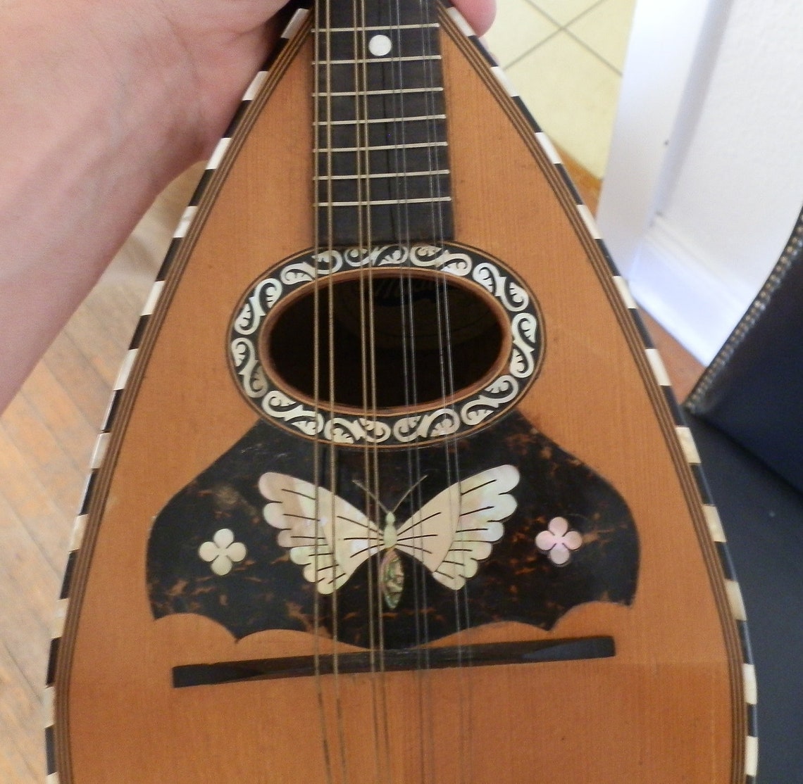 Mandolin. Vintage Midland Bowl Back. Butterfly inlay. Etsy