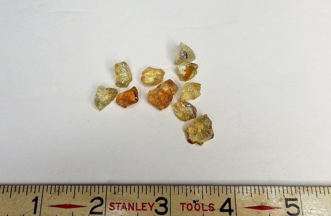 Loose Gems, 10 Pieces of Natural Citrine Quartz Rough Specimens for