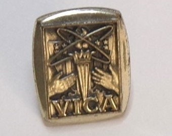 Vintage Sterling Silver VICA School Club Pin Brooch Tie Tack.