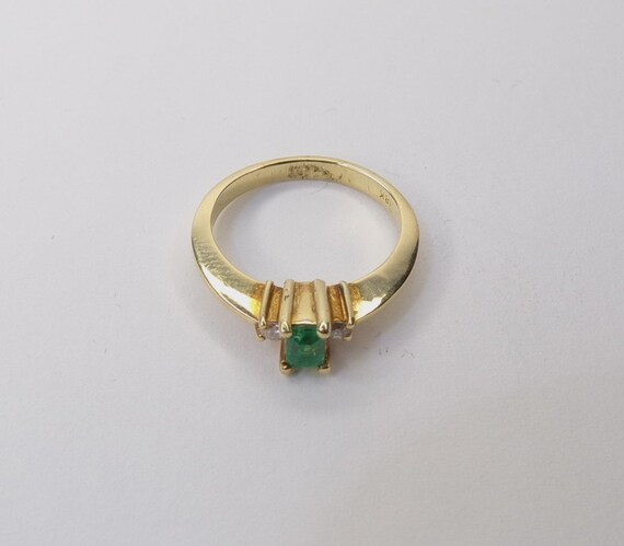 Colombian Emerald, Diamond & 18k Gold Engagement … - image 4